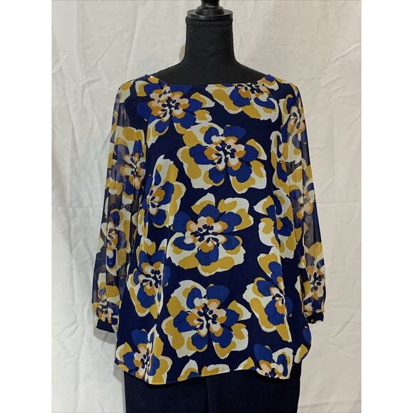 Cabi Floral Blouse Nwot Women’s Small Express Navy Pants Size 2 Lot - Picture 2 of 10